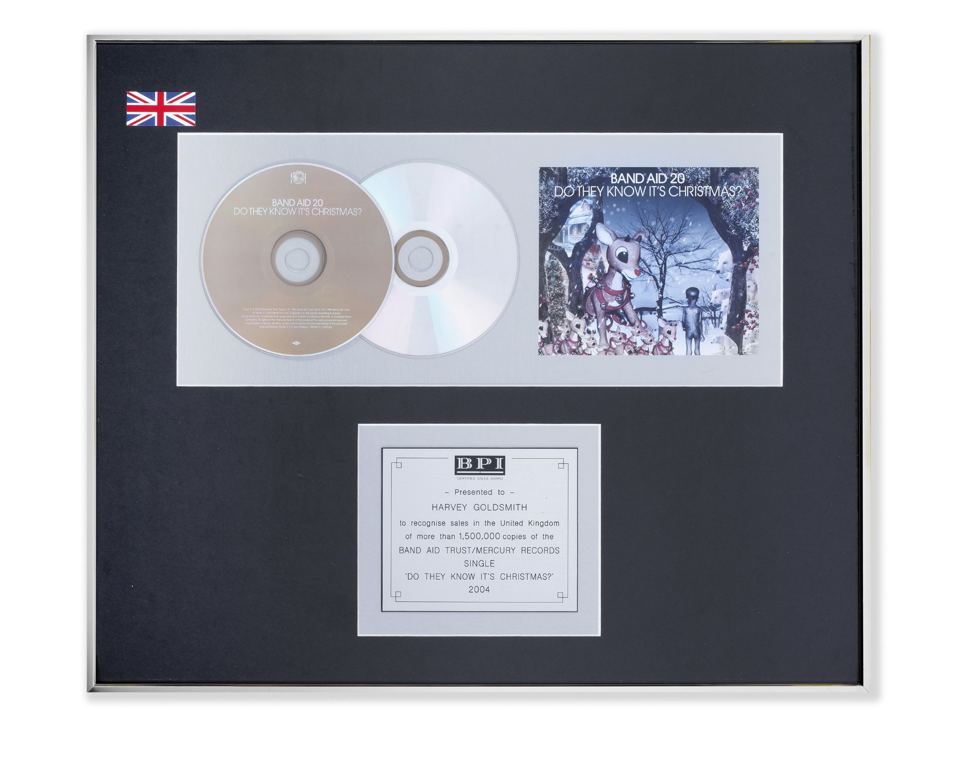 Band Aid: A double 'Platinum' BPI CD award, 2004,