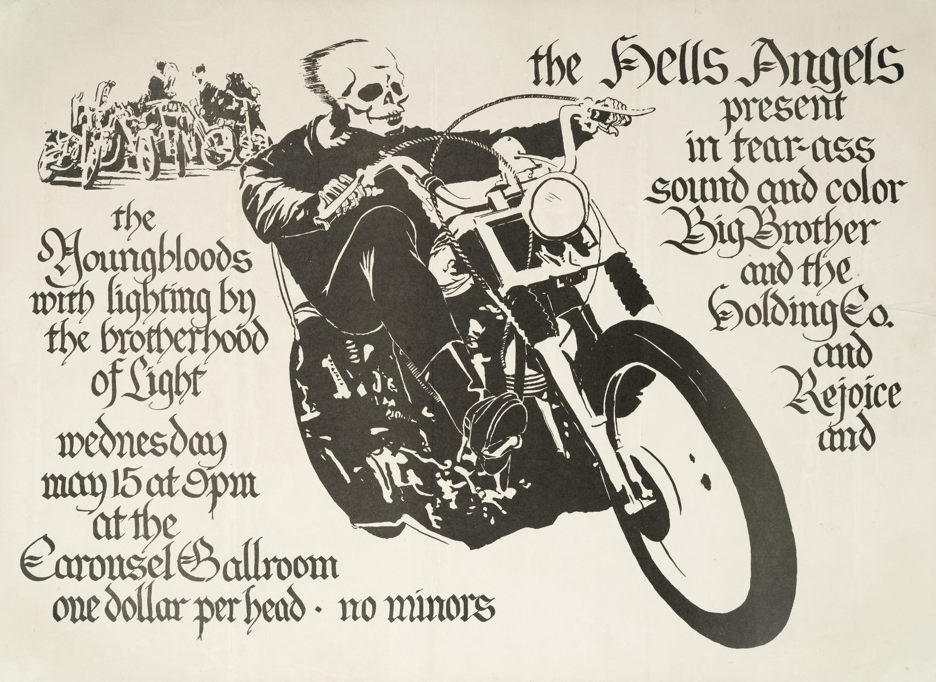 Hells Angels: A CAROUSEL BALLROOM POSTER, 15th May 1968,