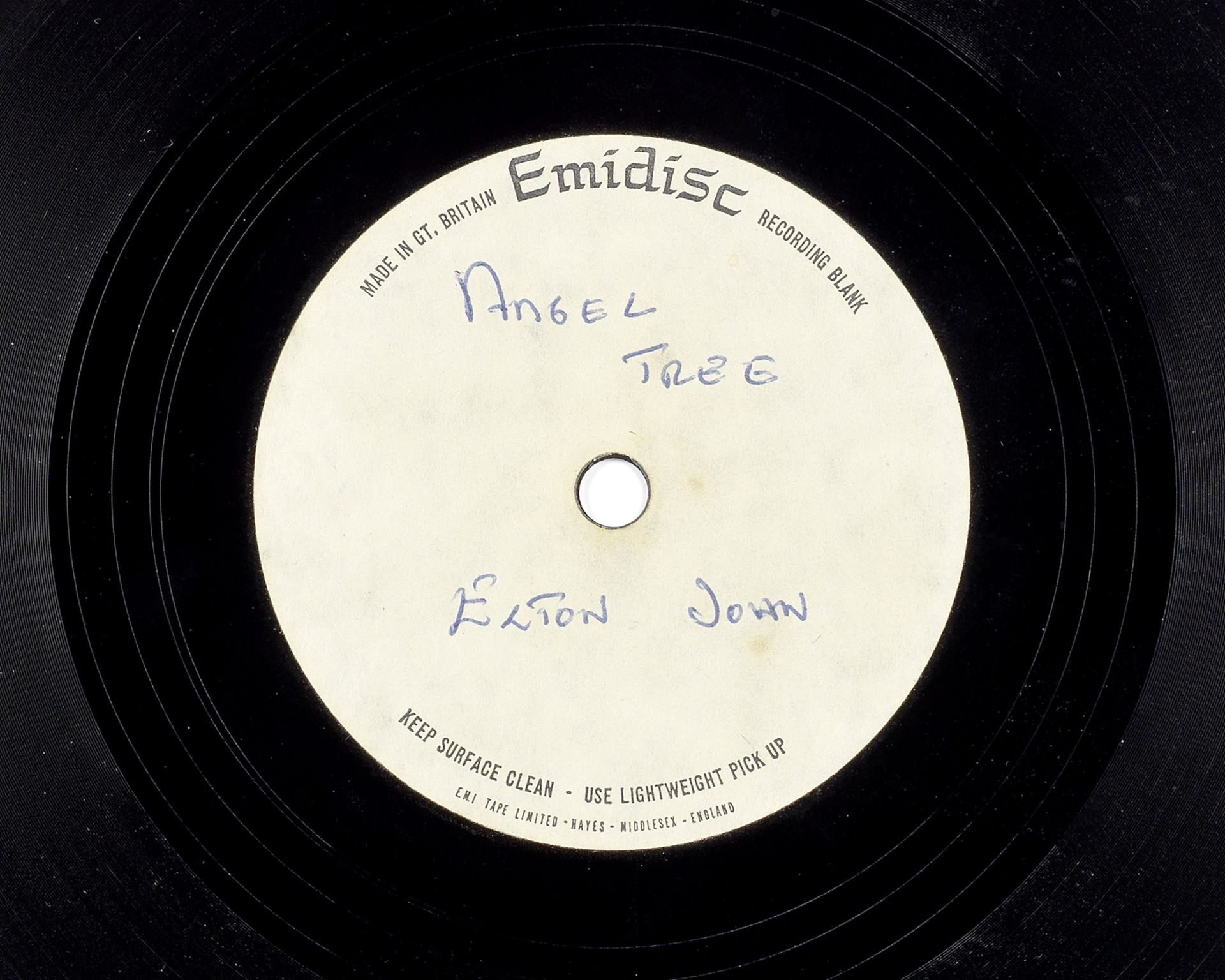 Elton John: An acetate recording of The Angel Tree, probably late 1967,