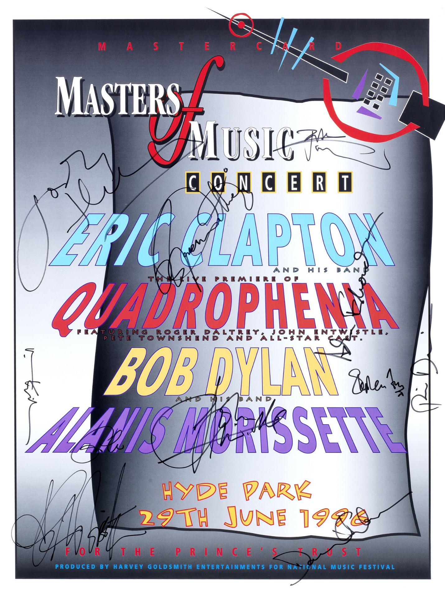 Various Artists: Two Multi-Signed Promotional posters for Masters Of Music, MasterCard and The Pr...