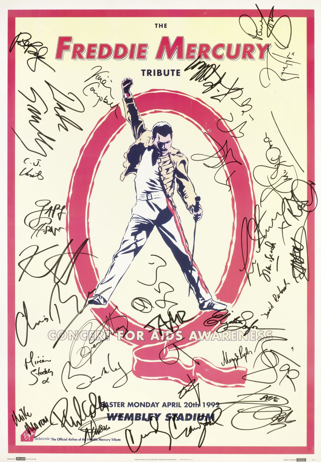 Freddie Mercury/Queen: Two Multi-Signed Tribute Posters, 1992,