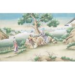 A LARGE CHINESE EXPORT PAINTING 19th century