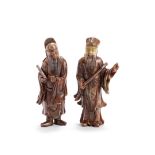 TWO SOAPSTONE FIGURES OF ZHANG GUOLAO 18th century (4)