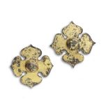 A PAIR OF GILT-BRONZE QUATREFOIL FITTINGS Han Dynasty (4)