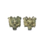 A PAIR OF GILT-BRONZE 'TAOTIE MASK' HANDLES Han Dynasty (3)