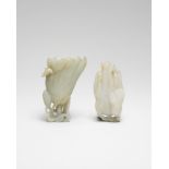 A WHITE JADE FINGER CITRON CARVING 18th/19th century (2)