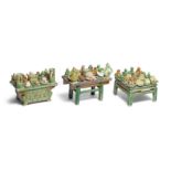 THREE SANCAI-GLAZED OFFERING TABLES Ming Dynasty (3)