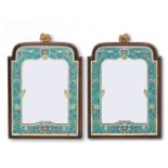 AN UNUSUAL PAIR OF CLOISONN&#201; ENAMEL MIRROR FRAMES Qianlong (2)