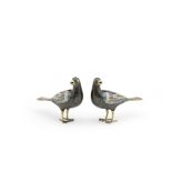 A PAIR OF CLOISONN&#201; ENAMEL BLACK-GROUND MAGPIES Jiaqing (2)