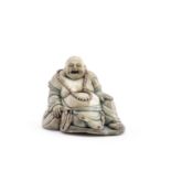 A FINE SOAPSTONE FIGURE OF BUDAI Mid Qing Dynasty