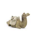 A FINE PAINTED POTTERY MODEL OF A CAMEL Tang Dynasty (3)