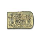 A FINE PARCEL-GILT BRONZE BELT PLAQUE Tang Dynasty (2)