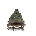 A RARE BRONZE FIGURE OF BUDAI 17th century (2)