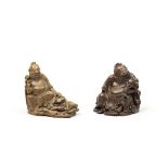 TWO CARVED BAMBOO-ROOT FIGURES OF IMMORTALS 18th century (2)