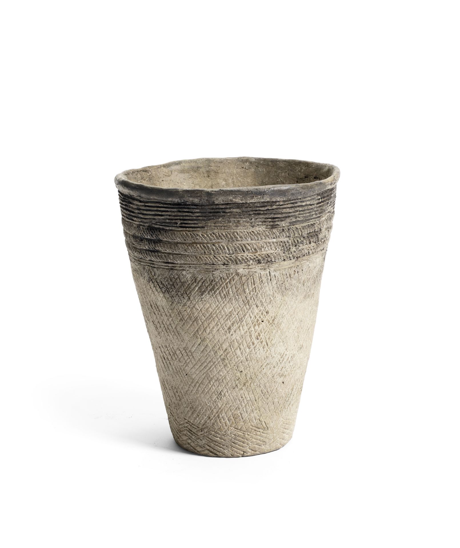 A RARE GREY POTTERY BASKET-SHAPED VESSEL Neolithic Period