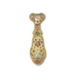 A FINE GLASS-INLAID GILT-BRONZE BELT HOOK Qianlong