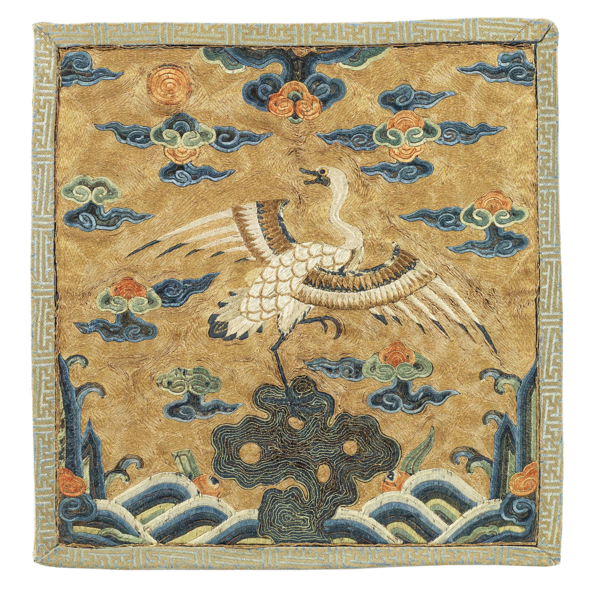 A VERY RARE CIVIL OFFICIAL'S 'GOOSE' RANK BADGE, BUZI Kangxi