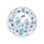 A DOUCAI 'LOTUS AND MANDARIN DUCKS' DISH Chenghua six-character mark, Yongzheng