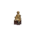 A VERY RARE GILT-BRONZE FIGURE OF VAJRAPUTRA 14th/15th century (2)