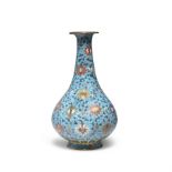 A LARGE CLOISONN&#201; ENAMEL 'LOTUS' VASE, YUHUCHUNPING 17th century