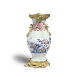 A CELADON, UNDERGLAZE BLUE AND COPPER-RED VASE Qianlong four-character mark and of the period (2)