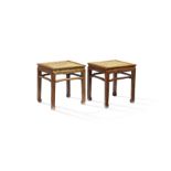 A VERY RARE PAIR OF HUANGHUALI SQUARE STOOLS, FANGDENG 17th/18th century (2)
