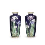 A pair of cloisonn&#233;-enamel tall baluster vases Nagoya, Meiji era (1868-1912), late 19th/earl...