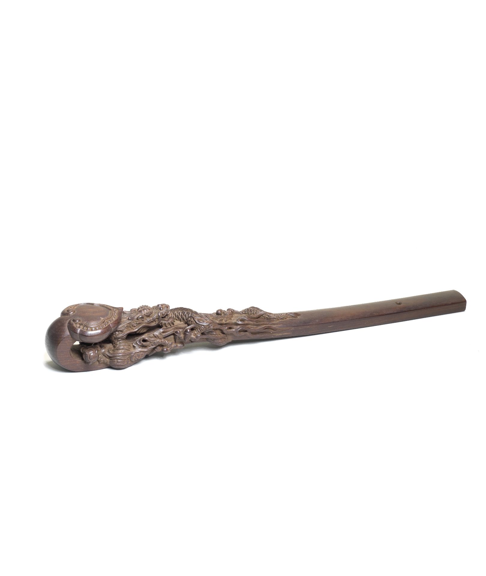 A carved wood sceptre Meiji era (1868-1912), late 19th/early 20th century (2)