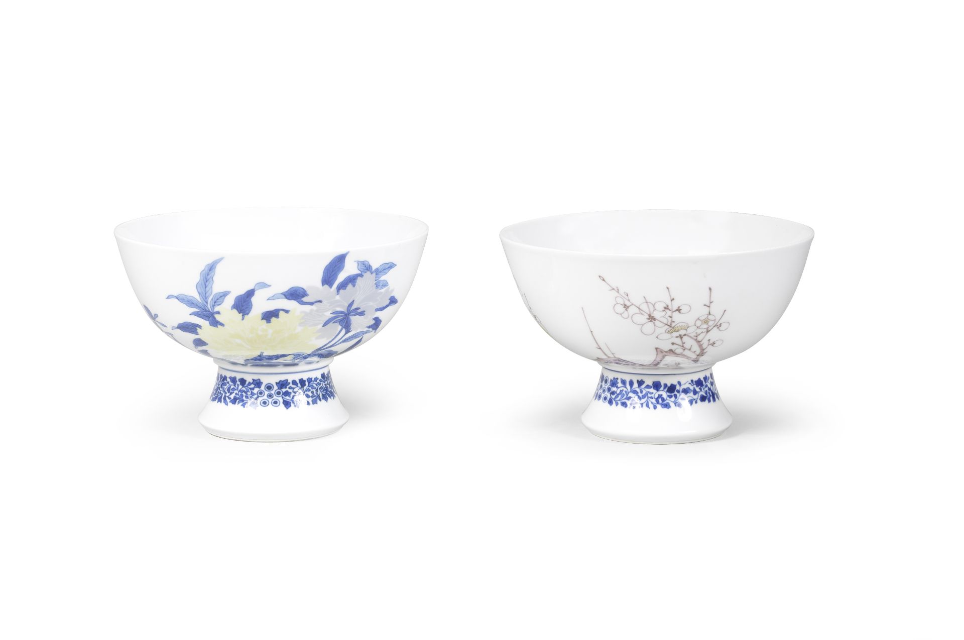 A pair of footed haisen (bowls for rinsing sake cups) By Seifu Yohei III (1851-1914), Meiji era ...