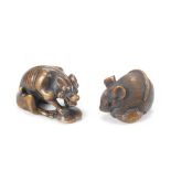 Two boxwood netsuke One by Masatomo, Edo period (1615-1868), mid-19th century (2)