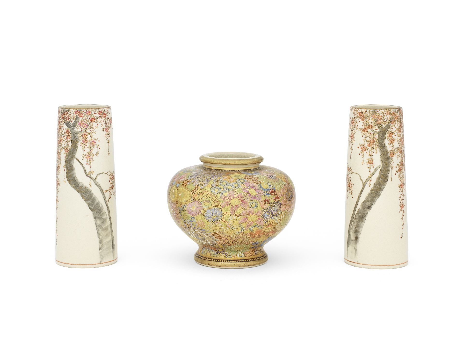 Three Satsuma vases Meiji era (1868-1912), late 19th/early 20th century (3)