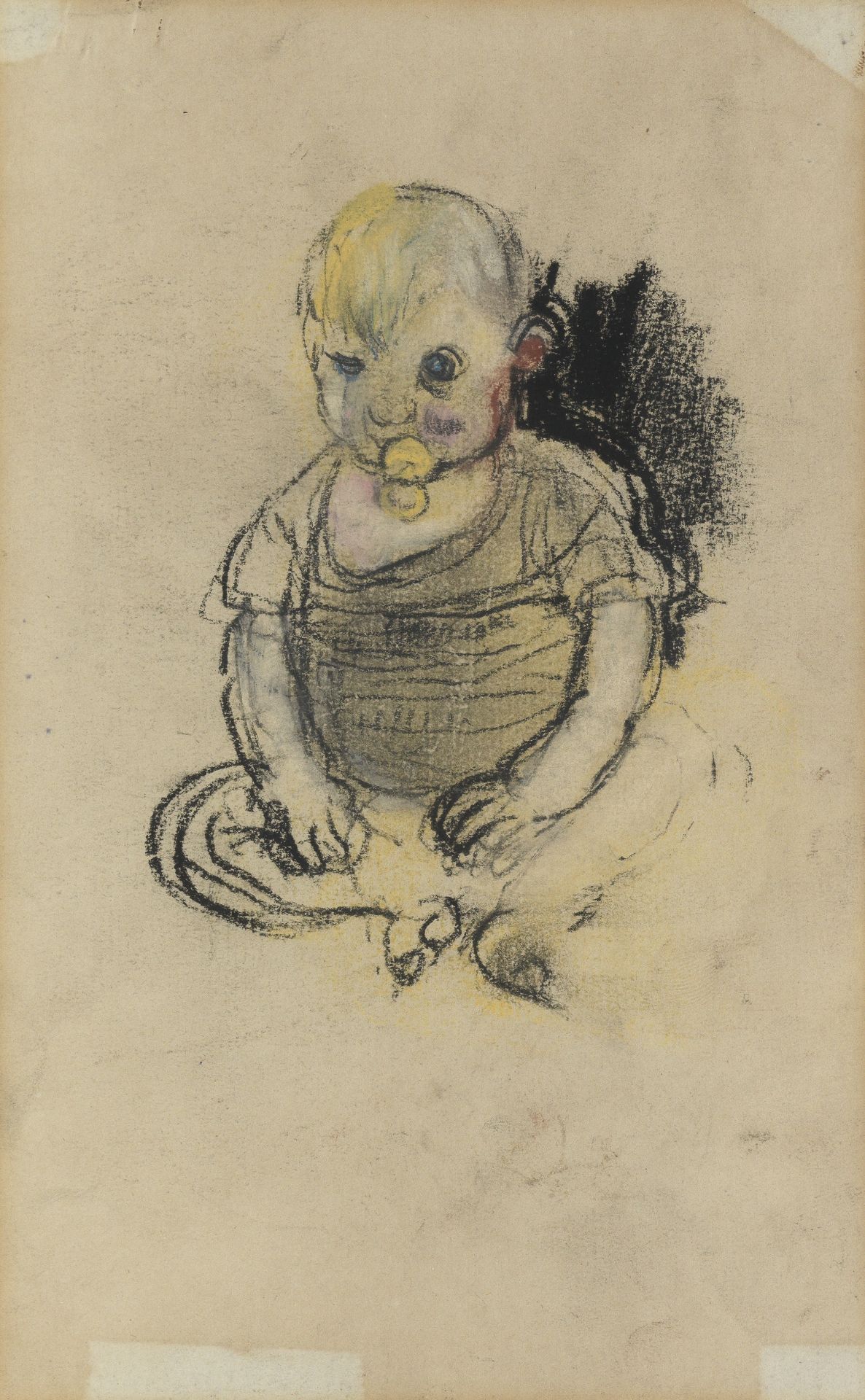 Joan Eardley RSA (British, 1921-1963) Dummy sucking 22.5 x 14.5 cm. (8 7/8 x 5 11/16 in.)