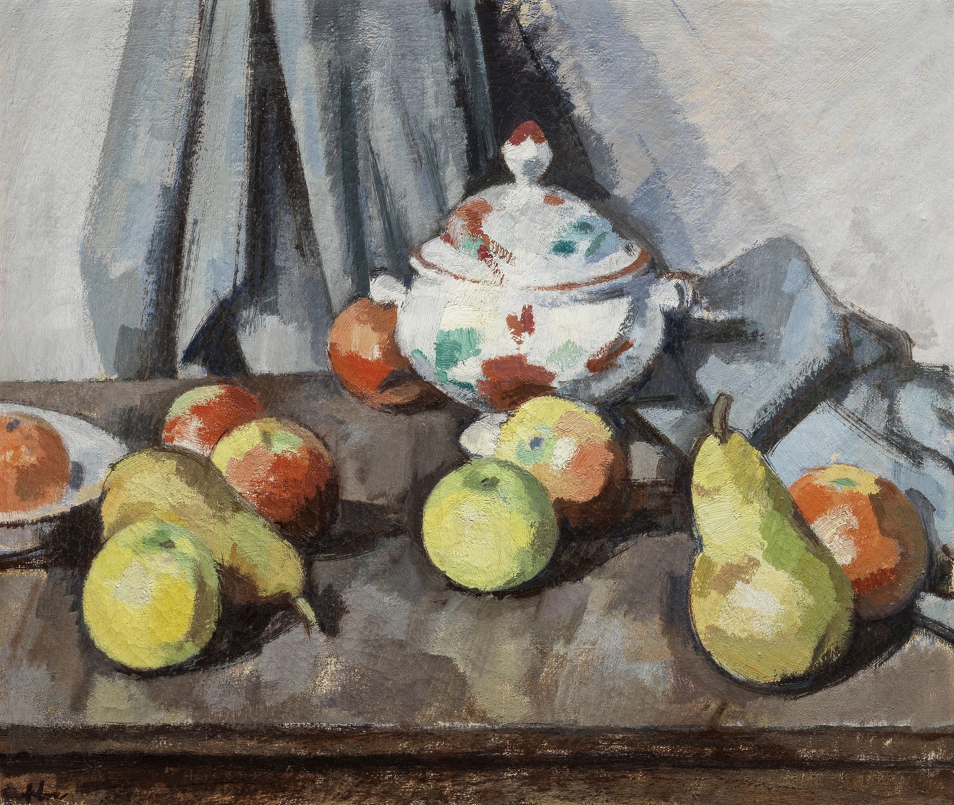 Samuel John Peploe RSA (British, 1871-1935) Still Life with Tureen and Fruit 46 x 55 cm. (18 1/8 ...