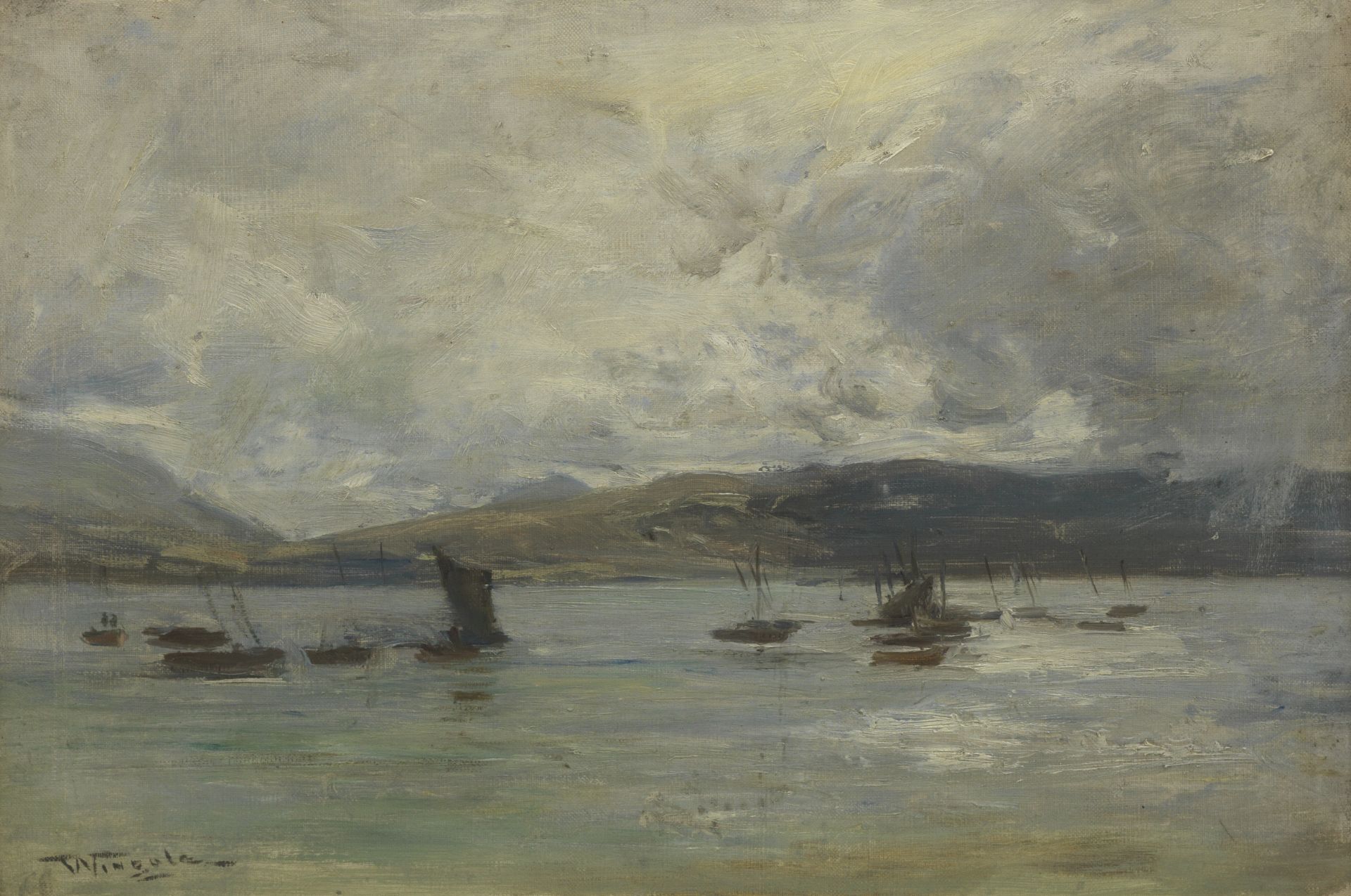 Sir James Lawton Wingate, RSA (British, 1846-1924) Coastal Scene 30.5 x 45.7 cm. (12 x 18 in.)
