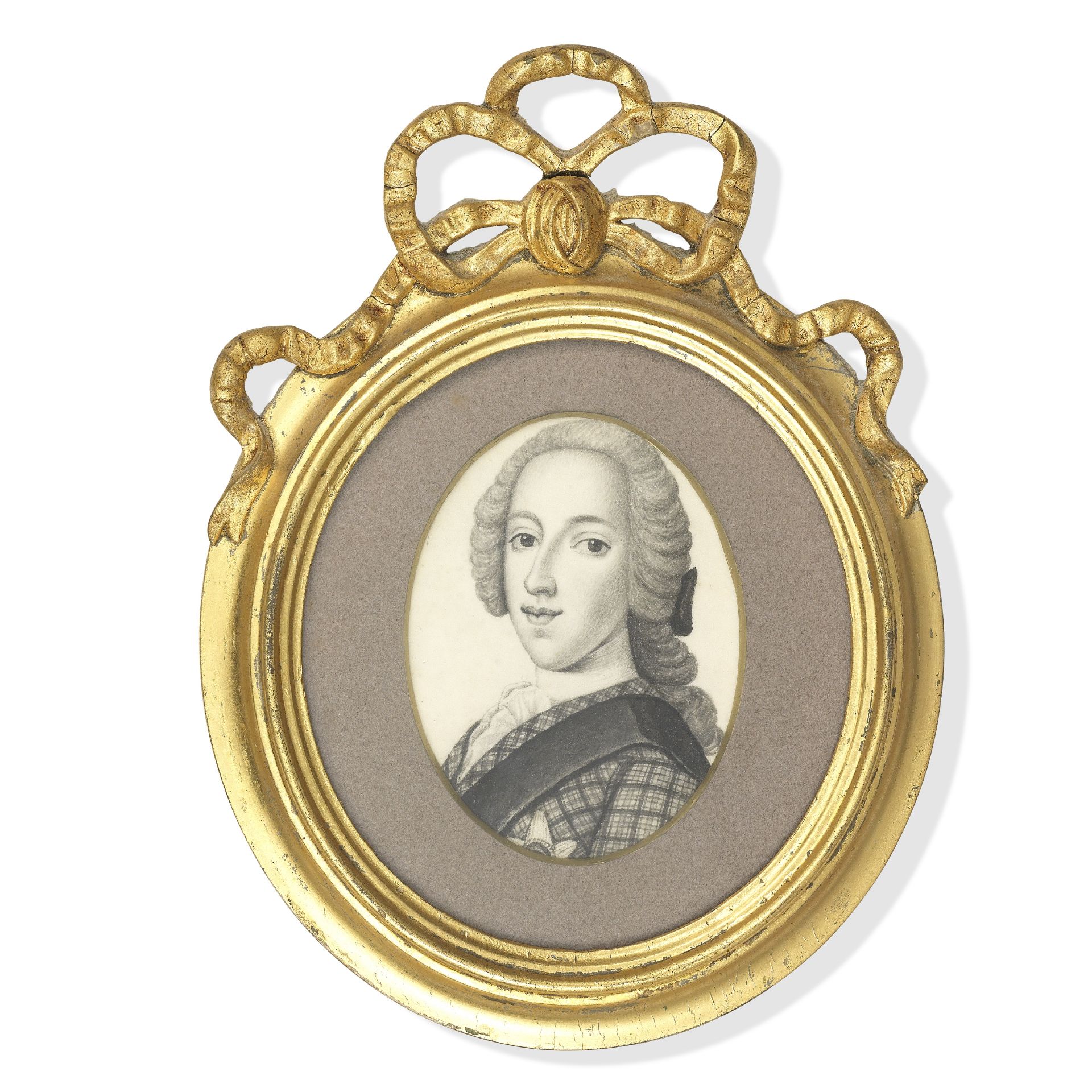 James Ferguson (Scottish, 1710-1776) Portrait of Charles Edward Stuart oval, 11.4 cm high