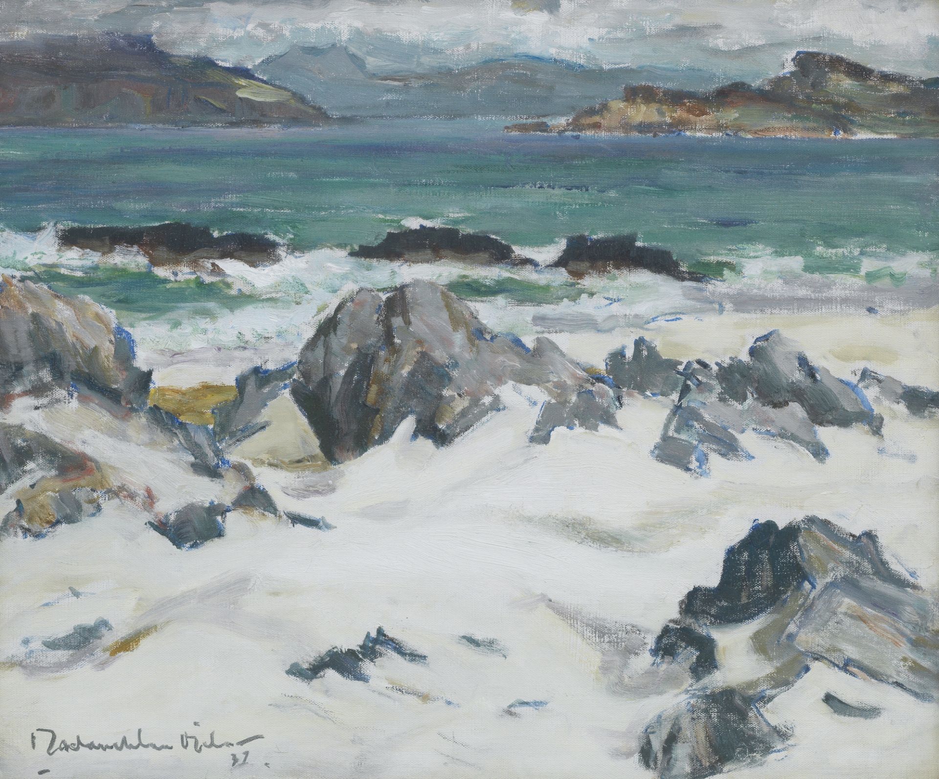 John Maclauchlan Milne RSA (1886-1957) Sound of Iona 49 x 59.5 cm. (19 5/16 x 23 7/16 in.)