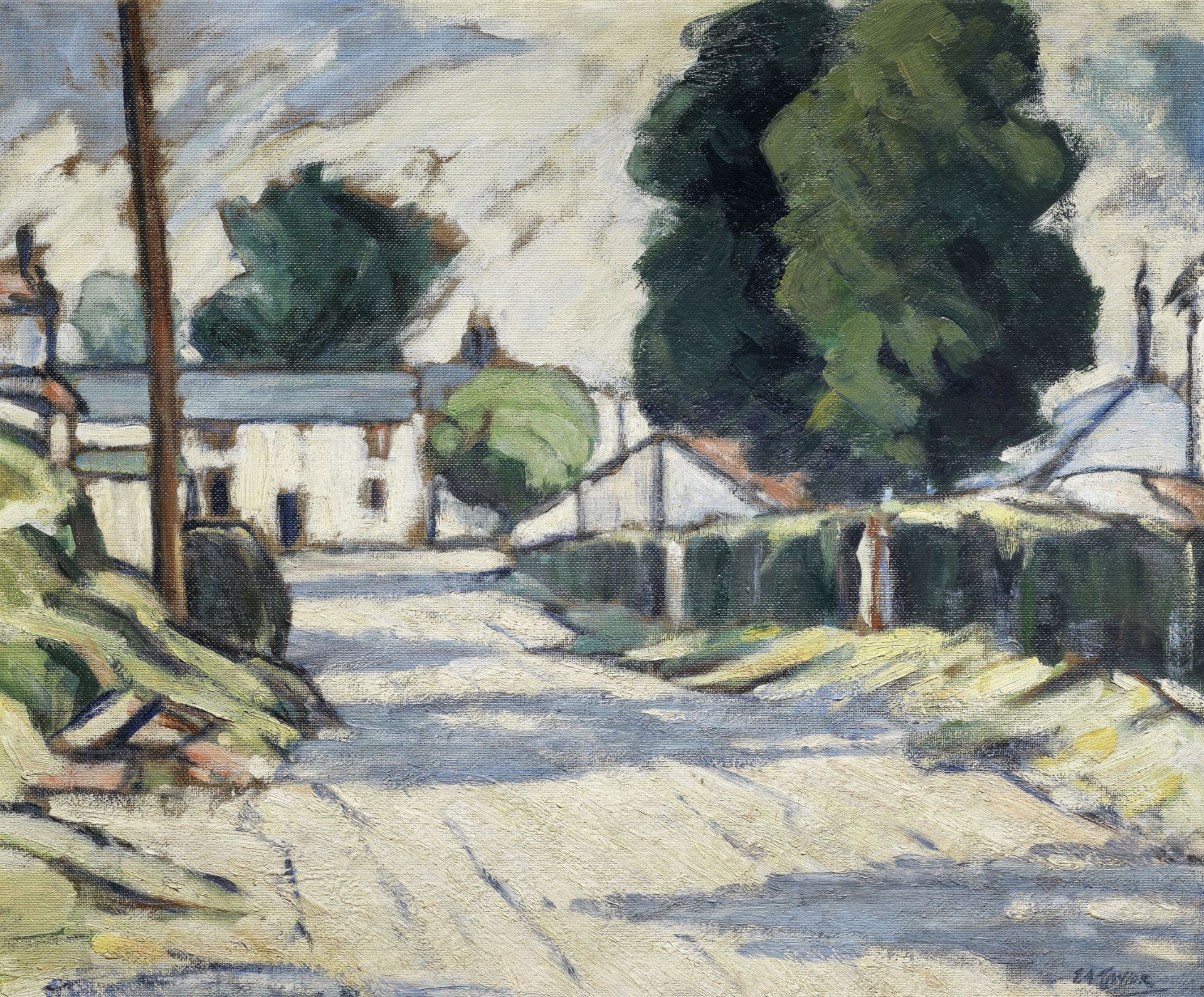Ernest Archibald Taylor (British, 1874-1951) On the Road to Caerlaverock 55 x 66 cm. (21 5/8 x 26...