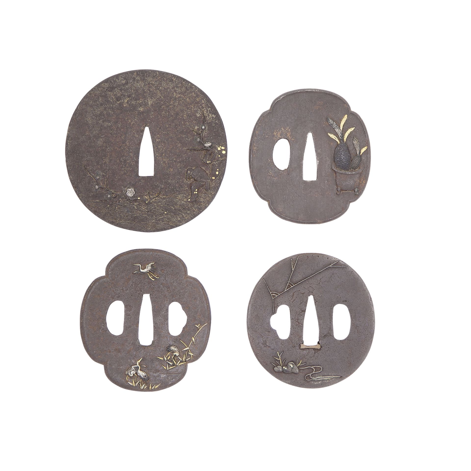 Four Various Iron Tsuba (4)