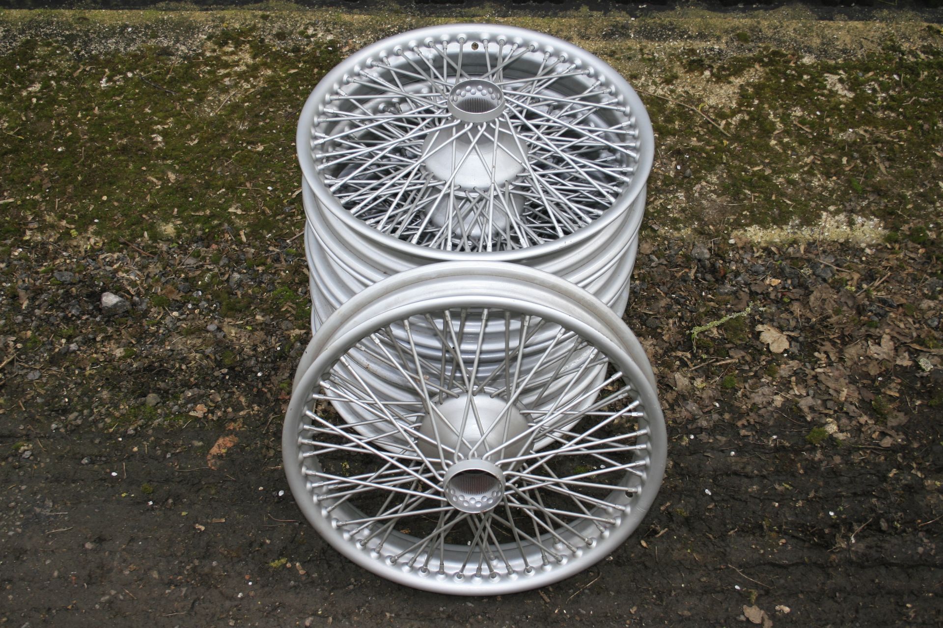 A set of six 20&#189;inch diameter wire spoked wheels, ((6))