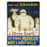 O' GALOP (MARIUS ROSSILLON) NUNC EST BIBENDUM, A VOTRE SANTE. LE PNEU MICHELIN BOIT L'OBSTACLE