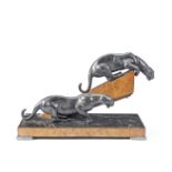 French Art Deco sculpture of two jaguars, circa 1930