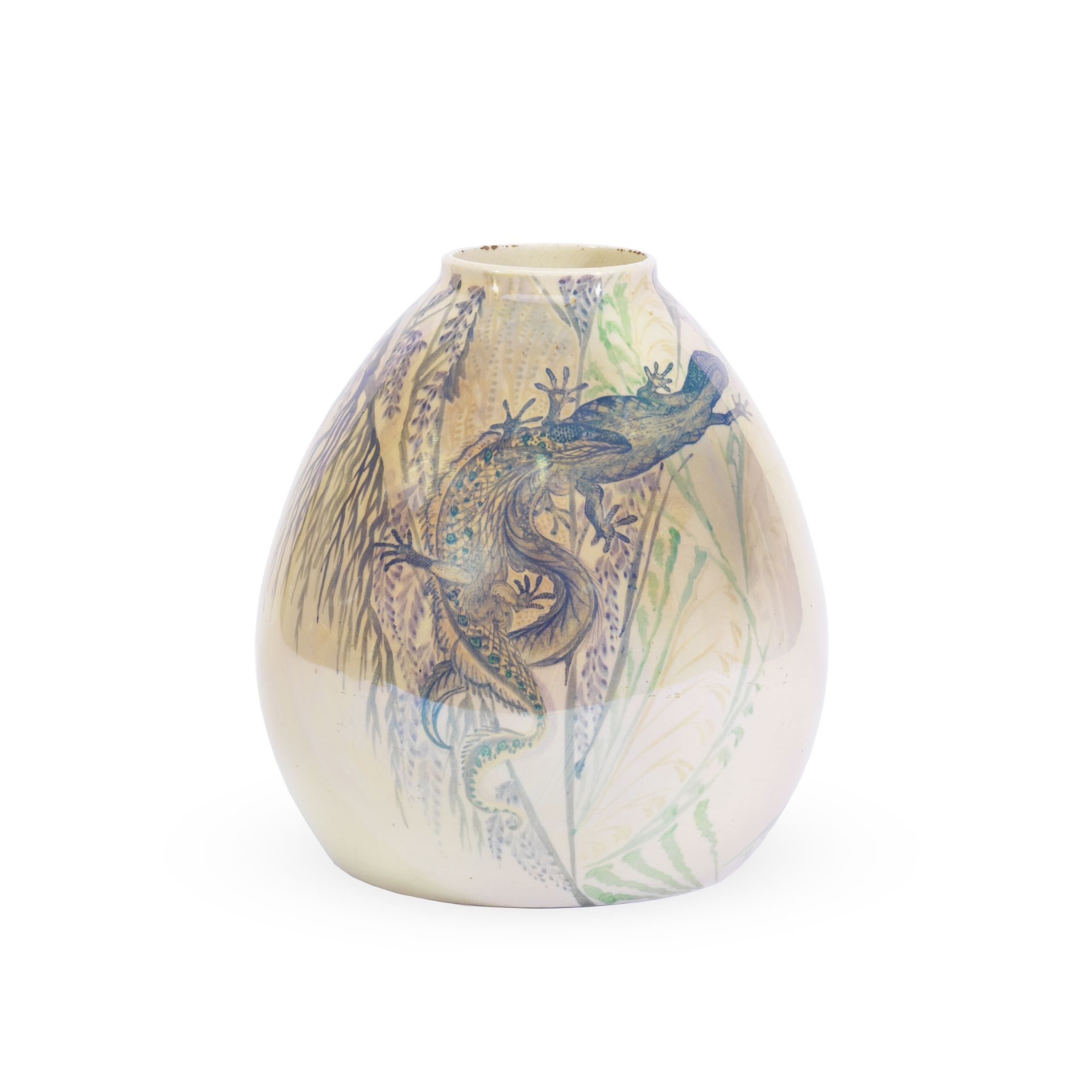 St Lukas Vase with lizard, early 20th Century