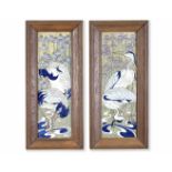 Bert Nienhuis Pair of rare 'Japonesque style' tile tableaus, 1896-1901