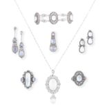 British Arts & Crafts style jewellery collection with moonstones, 20th Century