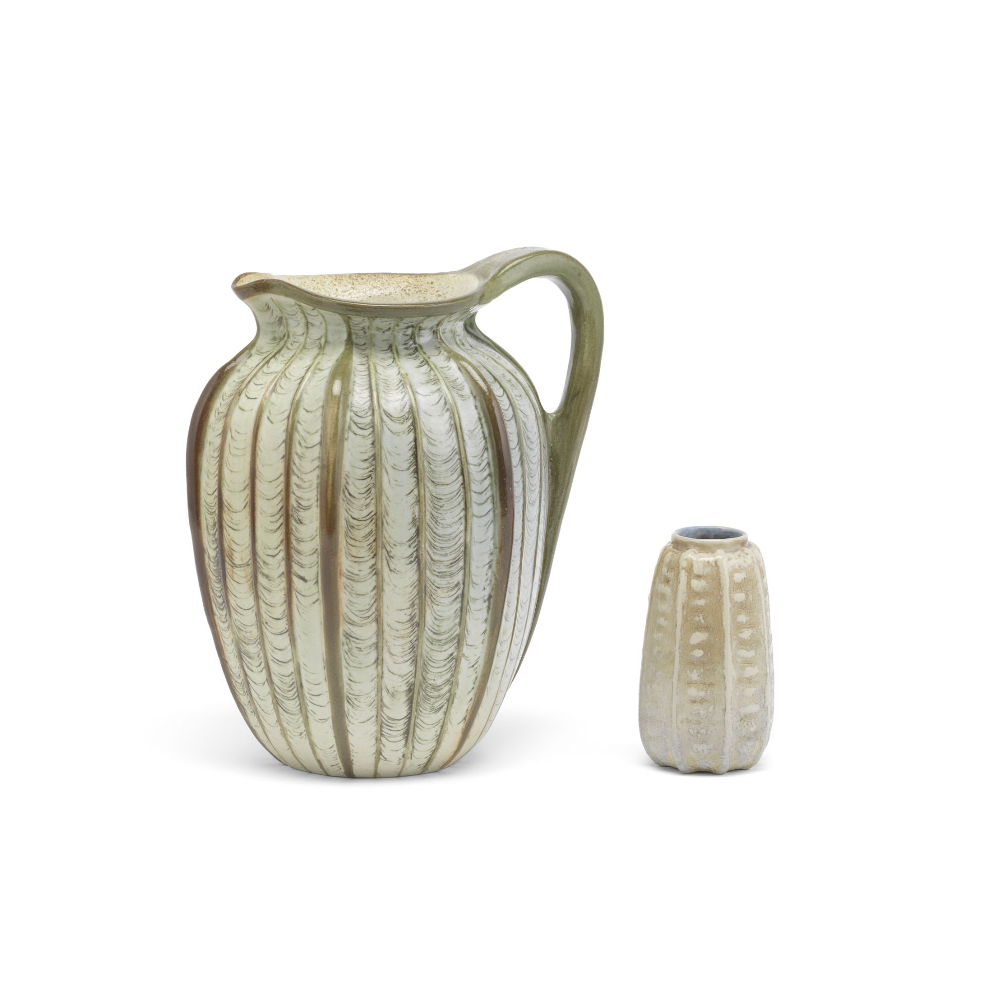 Martin Brothers 'Gourd' jug and small vase, 1900 and 1902
