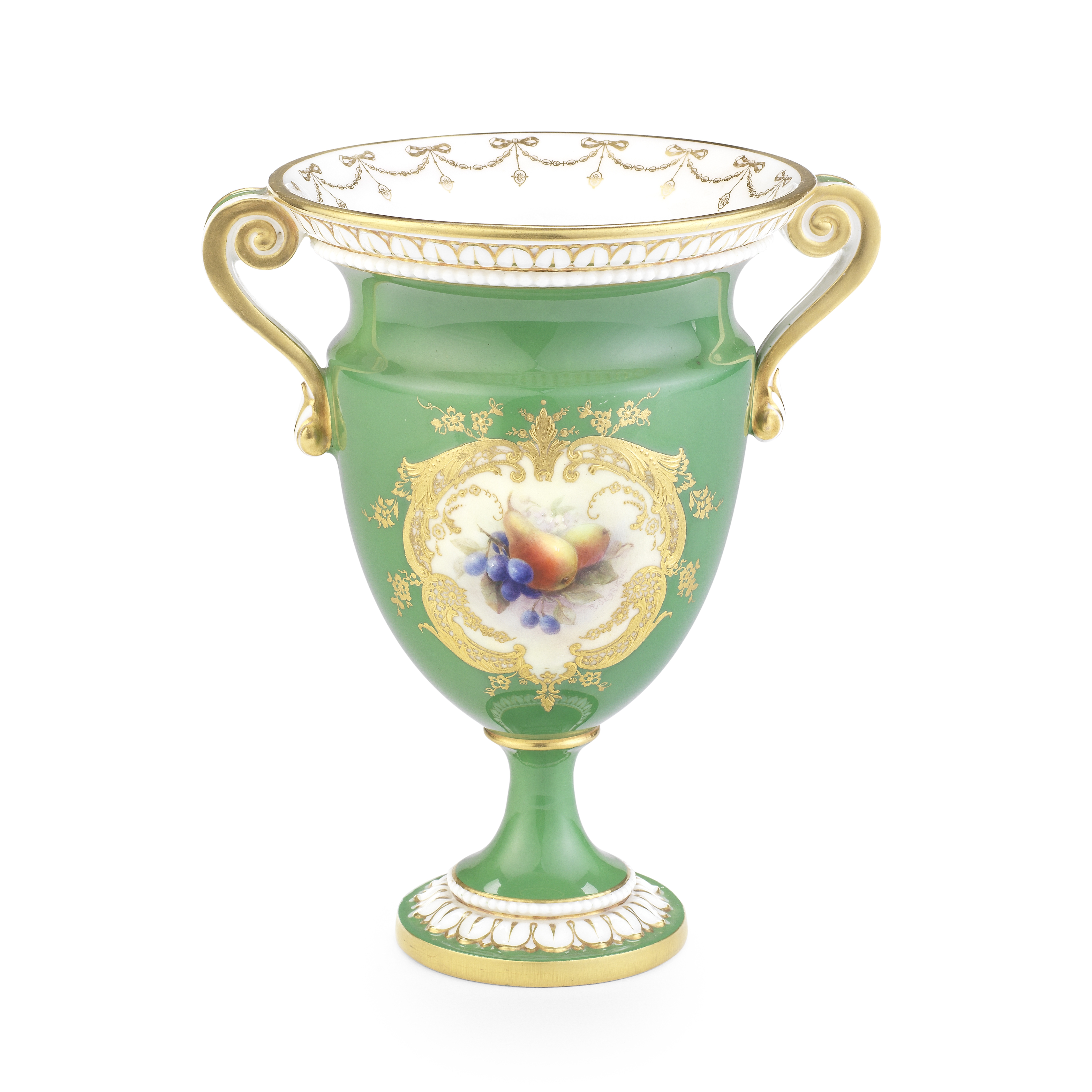 A Royal Worcester vase by Richard Sebright, dated 1909