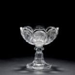 A Stevens and Williams 'rock crystal' style engraved comport, circa 1895-1900