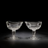 A pair of Silesian 'rock crystal' style sweetmeat glasses, circa 1760