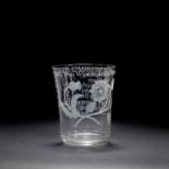 An important and unrecorded Jacobite engraved ceremonial 'Confederate Hunt' goblet, circa 1759-60