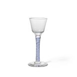 A blue colour twist wine glass, circa 1765